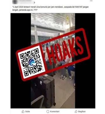 Hoaks, Video Tentara Merah Cina Berdatangan Setiap Jam ke Indonesia Mulai 1 April 2024.