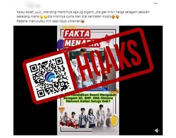 Hoaks, Mendikbudristek akan Mengganti Seragam Sekolah Setelah Lebaran 2024.