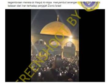 Hoaks, WARGA PALESTINA RAYAKAN SERANGAN IRAN KE ISRAEL.