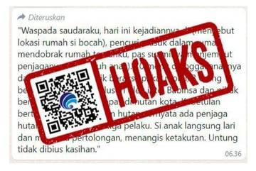Hoaks,Tiga Orang Anak Berusia Sepuluh Tahun Lolos dari Penculikan di Kabupaten Nunukan, Kalimantan Utara