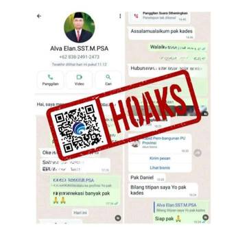 Hoaks, Akun WhatsApp Kepala Dinas PUPR Kabupaten Muba Alva Elan