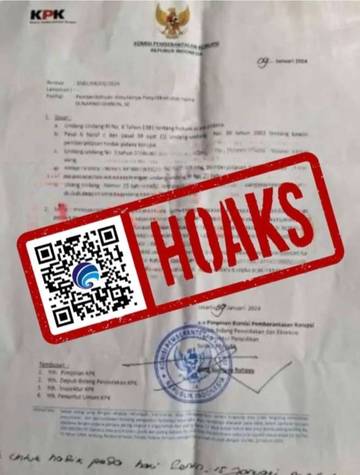 Hoaks, Surat Pemberitahuan Penyelidikan KPK di Kabupaten Boyolali.