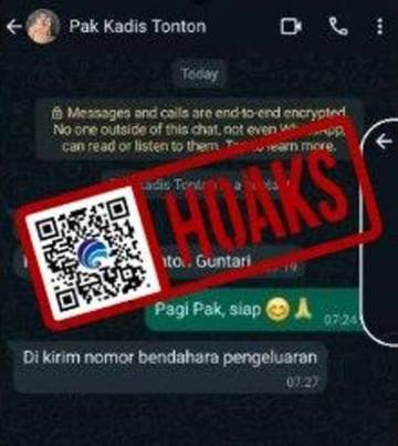 Hoaks, Akun WhatsApp mengatasnamakan Kepala Diskominfo Kabupaten Pangandaran, Tonton Guntari, S.H.