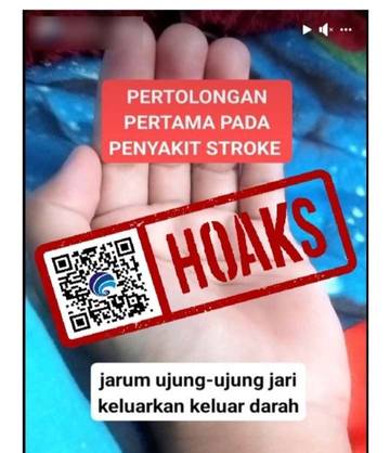 Hoaks, Video Tata Cara Pertolongan Pertama Penyakit Stroke dengan Menusuk Ujung Jari