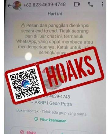 Hoaks, Akun WhatsApp Mengatasnamakan Kapolres Mimika, AKBP I Gede Putra.