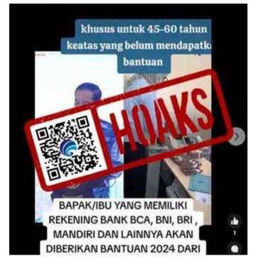 Hoaks, Presiden Jokowi Bagikan Bantuan untuk Masyarakat Usia 45-60 Tahun.