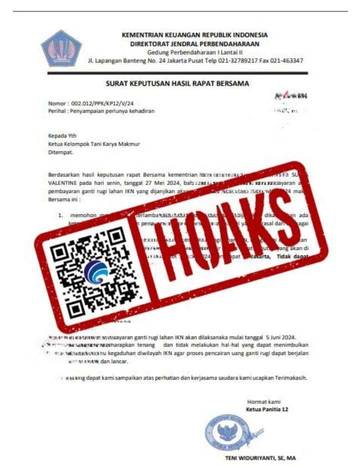 Hoaks, Surat Penipuan Mengatasnamakan Sesmen PPN/Sestama Bappenas
