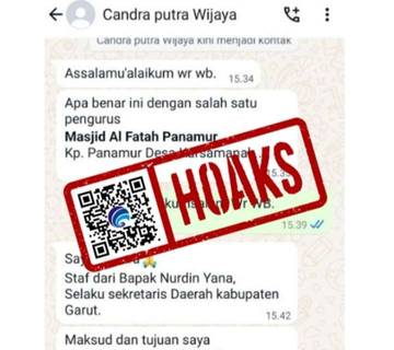Hoaks, Akun WhatsApp Mengatasnamakan Sekretaris Daerah Kabupaten Garut.