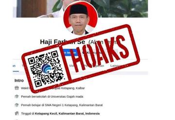 Hoaks, Akun Facebook Mengatasnamakan Wakil Bupati Kabupaten Ketapang.