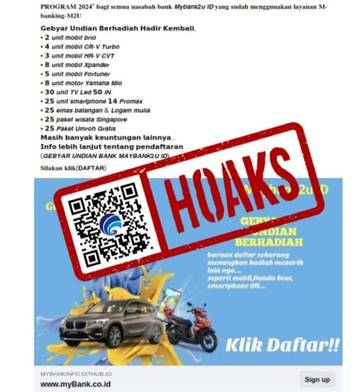 Hoaks, Undian Berhadiah untuk Nasabah Maybank.