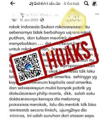Hoaks, Rokok Kretek Lebih Aman daripada Rokok Putih.