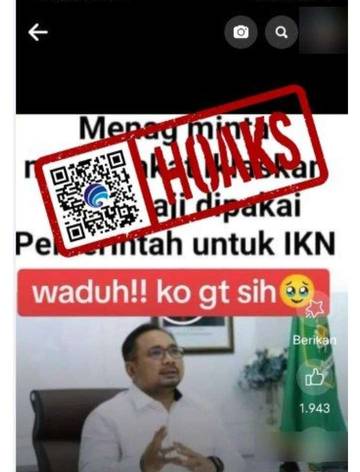 Hoak, Menag Yaqut Cholil Qoumas Minta Masyarakat Ikhlaskan Dana Haji Untuk Pembangunan IKN.