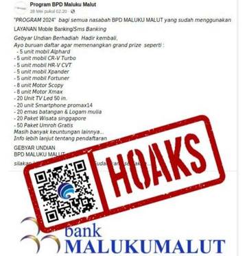 Hoak, Undian Berhadiah Mengatasnamakan Bank Maluku Malut