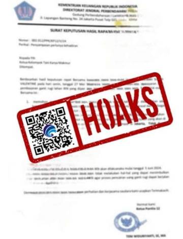 Hoaks, Surat Hasil Keputusan Rapat Mengatasnamakan Bappenas