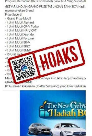 Hoaks, Formulir Pendaftaran Gebyar Undian BCA
