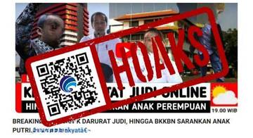 Hoaks, Video terkait KPK Darurat Judi Online hingga BKKBN Wajibkan Anak Perempuan.