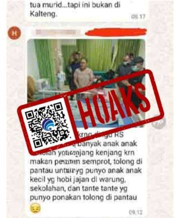 Hoaks, Makan Permen Semprot, Anak Kejang di Palangkaraya