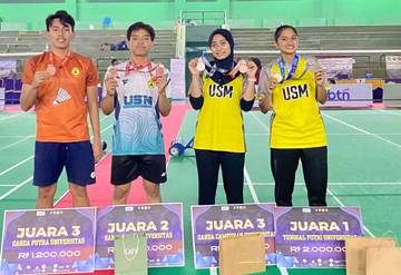 Rektor Undip Cup, Atlet Bulutangkis USM Borong Medali