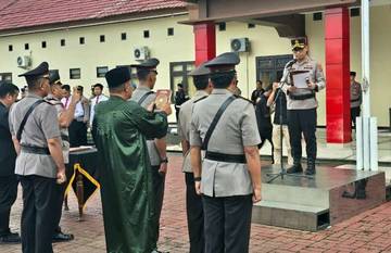 Polres Kutai Barat Gelar Sertijab Sejumlah Pejabat Utama
