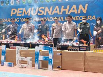 Pemusnahan Produk Ilegai Cukai Bernilai Miliaran Rupiah