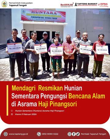 Mendagri Resmikan Huntara Asrama Haji Pinangsori