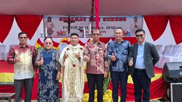 Wabup Hadiri Misa Perdana RP. Moel Sinaga OFMCAP