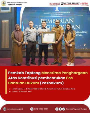 Bentuk Posbakum, Tapteng Terima Penghargaan 