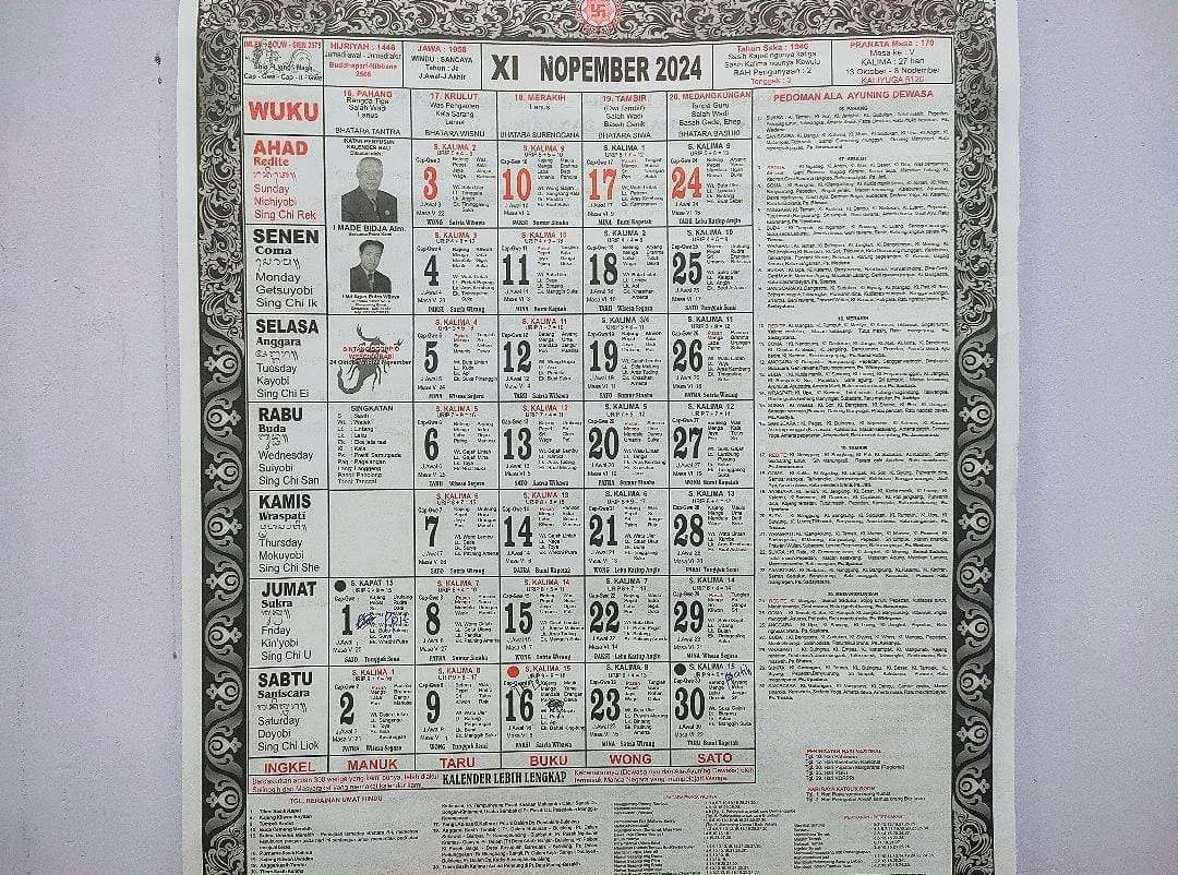 Kalender Bali Bulan November 2024 - RRI.co.id