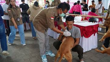 Pemkab Buleleng Bersama Bhayangkari Gelar Vaksinasi Tekan Rabies