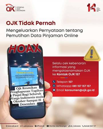 [Hoaks] Tautan Pendaftaran Penghapusan Data Pinjol dari OJK