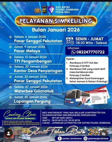 Layanan SIM Keliling Januari Dimulai di Pekutatan 