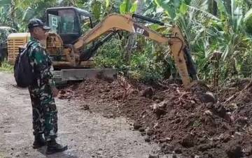 Pemasangan Gorong-Gorong Pra TMMD Ke-127 Jembrana 