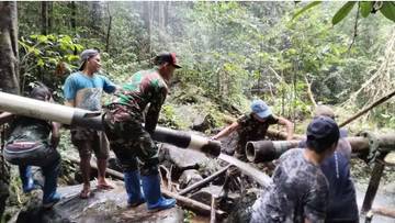 Warga Desa Langau Gotong Royong Atasi Krisis Air