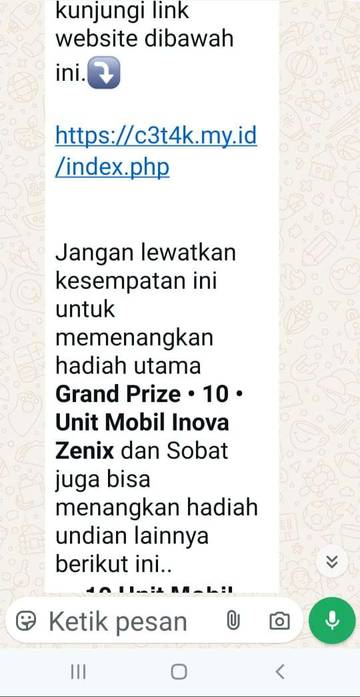 Undian BRI Fstvl yang Tersebar Ternyata Hoax