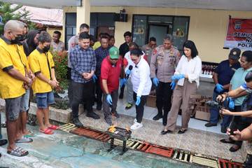 Polres Sorong Selatan dan Pemda Musnahkan BB Narkotika