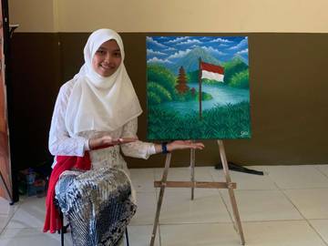 Kisah Gina, Pelukis Disabilitas Berprestasi Tingkat Nasional