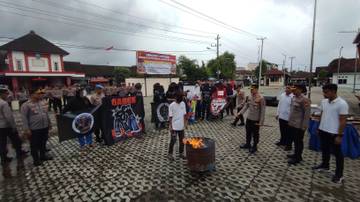 Sepuluh Geng Motor Deklarasi Pembubaran di Polresta Pangkalpinang
