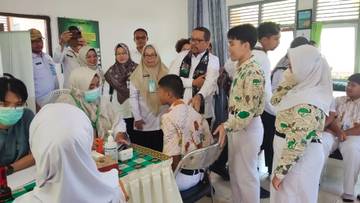 KSP Tinjau Program CKG di SMAN 1 Tanjungpandan