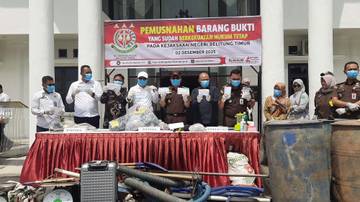 Kejari Beltim Musnahkan BB Berkekuatan Hukum Tetap