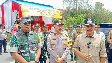 Dandim Kerinci dan Forkopimda Tinjau Posko Pam Mudik Lebaran Di Kayu Aro