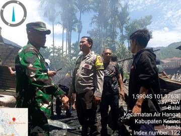 Tiga Rumah Hangus Terbakar di Pendung Hilir Kerinci
