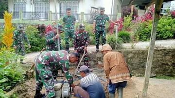 Warga Sungai Jernih Nikmati Air Bersih Berkat TMMD
