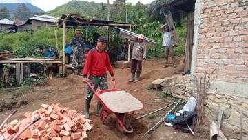 TMMD Kodim Kerinci Mulai Pasang Pondasi RTLH 