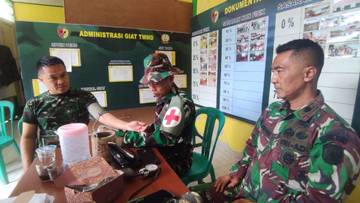 TMMD Kodim Kerinci Periksa Kesehatan Anggota dan Warga