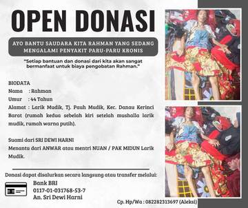 Kondisi Memburuk, Rahman Butuh Uluran Tangan
