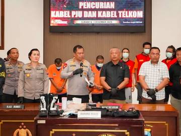 Delapan Pelaku Pencuri Kabel Telkom dan PJU Diringkus