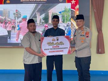 Bukber Bareng Insan Pers, Kapolres Sragen Bagikan 250 Takjil-Santuni Yatim
