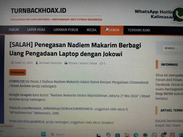 Penegasan Nadiem Makarim Berbagi Uang dengan Jokowi, Hoaks