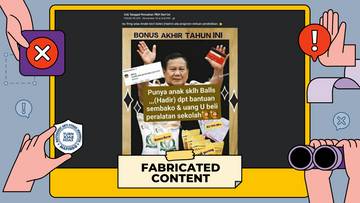 Hoaks Bantuan Sembako dan Uang Sekolah dari Prabowo
