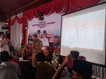 Bupati Wonogiri Pastikan Pembangunan Pasar Slogohimo Rampung 2026